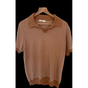 Mr. Porter tan sweater polo size M